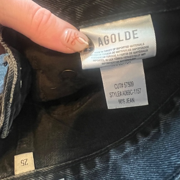 Agolde Jeans 25 Womens Black Fade High Rise The 90s Loose Straight Leg EUC - Picture 10 of 10